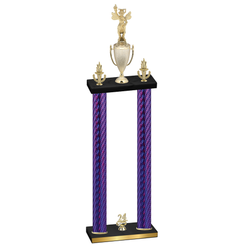 Double Purple Carbon Fiber Year Academics Trophy