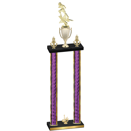 Double Purple Glacier First Place Football Trophy