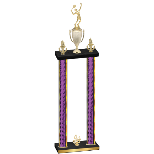 Double Purple Glacier Fourth Place Tennis Trophy