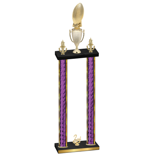 Double Purple Glacier Second Place Football Trophy