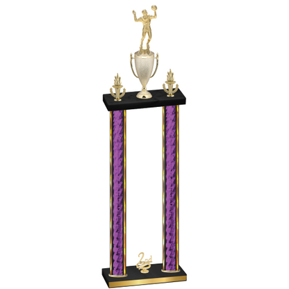 Double Purple Glacier Second Place Volleyball Trophy