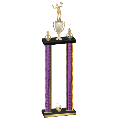 Double Purple Glacier First Place Volleyball Trophy