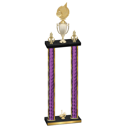 Double Purple Glacier First Place Volleyball Trophy