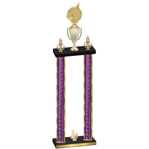 Double Purple Glacier Fourth Place Volleyball Trophy