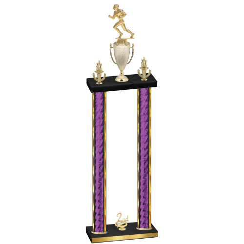 Double Purple Glacier Second Place Football Trophy