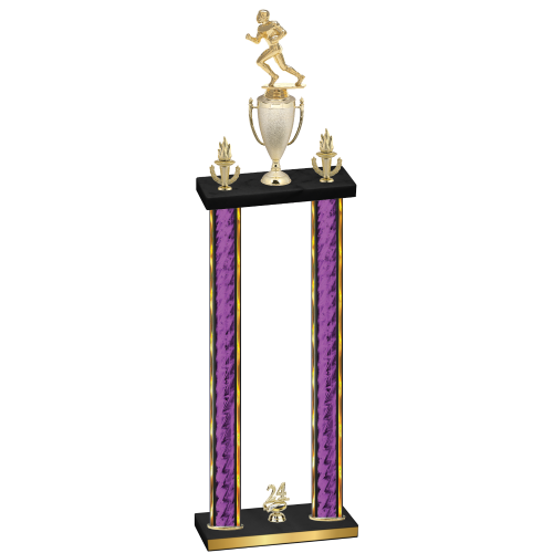 Double Purple Glacier Year Football Trophy