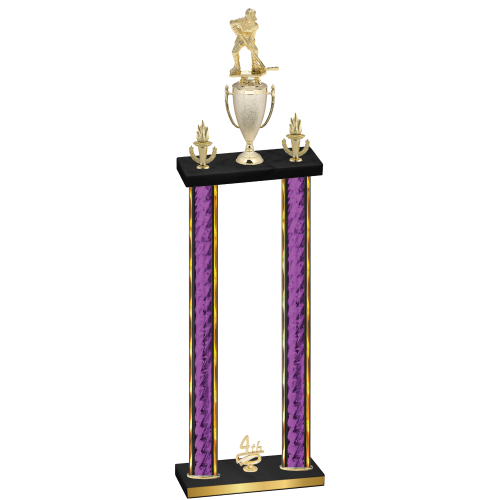 Double Purple Glacier Fourth Place Hockey Trophy