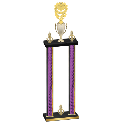 Double Purple Glacier Victory Pickleball Trophy
