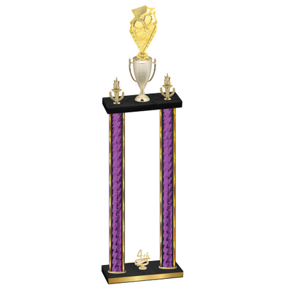 Double Purple Glacier Fourth Place Pickleball Trophy
