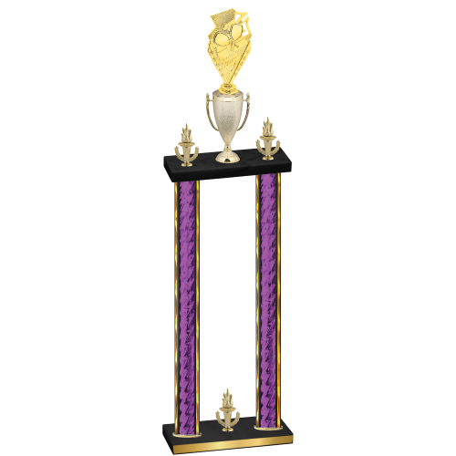 Double Purple Glacier Victory Pickleball Trophy