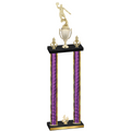 Double Purple Glacier Fourth Place Basketball Trophy