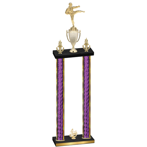 Double Purple Glacier Fourth Place Karate Trophy