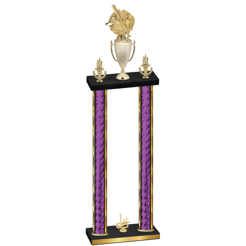 Double Purple Glacier First Place Baseball Trophy