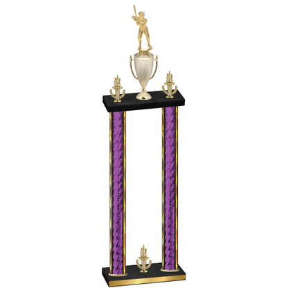 Double Purple Glacier Victory Baseball Trophy