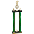 Double Green Glacier Third Place Soccer Trophy