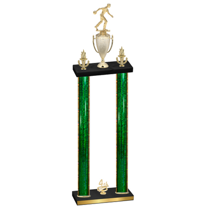 Double Green Glacier Fourth Place Bowling Trophy