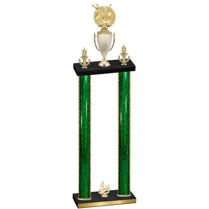 Double Green Glacier Fourth Place Bowling Trophy