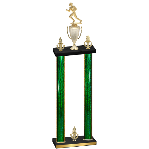 Double Green Glacier Victory Football Trophy