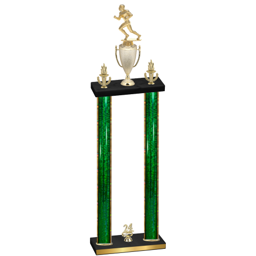 Double Green Glacier Year Football Trophy