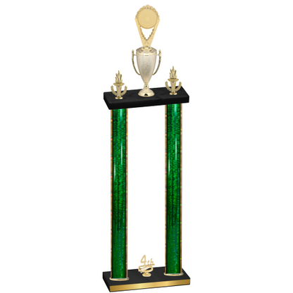 Double Green Glacier Fourth Place Insert Trophy