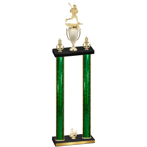 Double Green Glacier Third Place Lacrosse Trophy