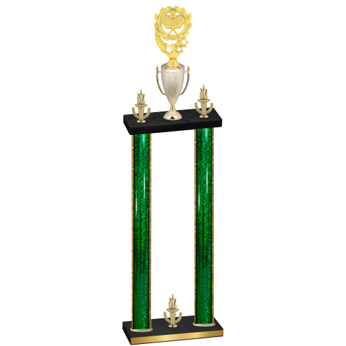 Double Green Glacier Victory Pickleball Trophy