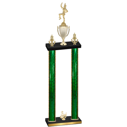 Double Green Glacier Third Place Majorette Trophy