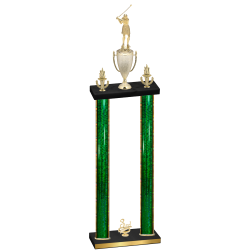 Double Green Glacier Third Place Golf Trophy