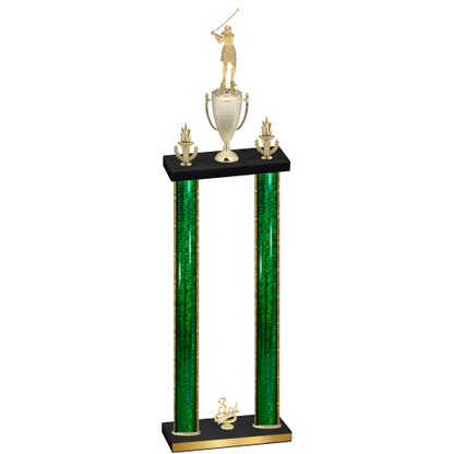Double Green Glacier Third Place Golf Trophy