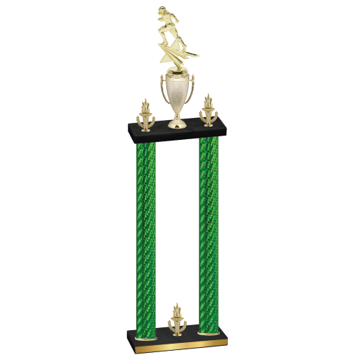 Double Green Carbon Fiber Victory Football Trophy