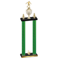 Double Green Carbon Fiber Third Place Soccer Trophy
