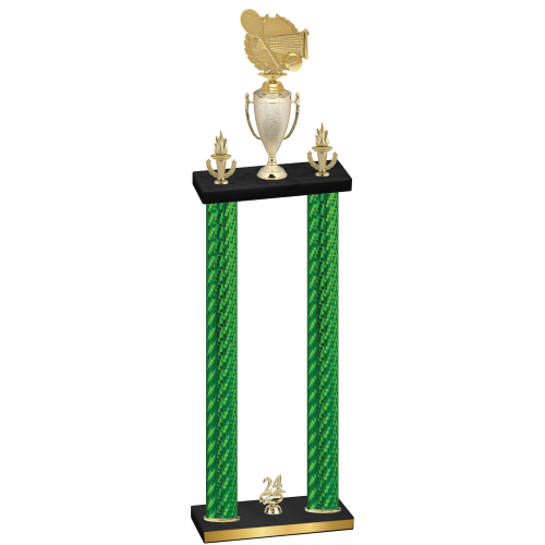 Double Green Carbon Fiber Year Tennis Trophy