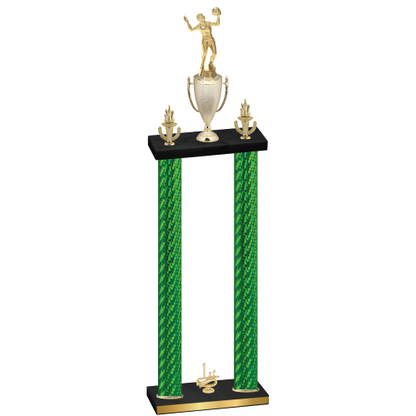 Double Green Carbon Fiber First Place Volleyball Trophy
