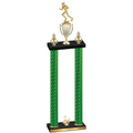 Double Green Carbon Fiber Second Place Football Trophy