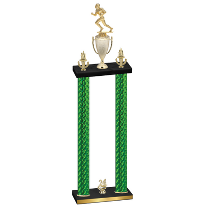 Double Green Carbon Fiber Year Football Trophy