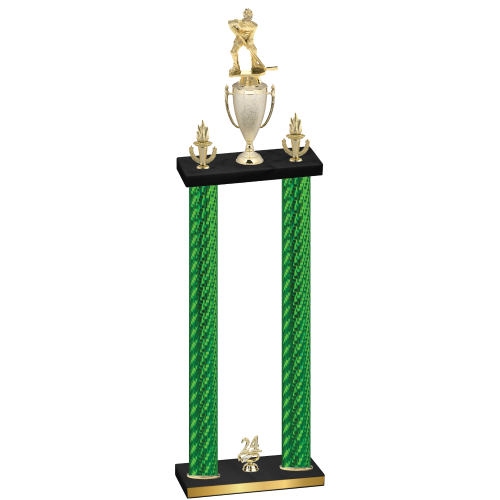 Double Green Carbon Fiber Year Hockey Trophy