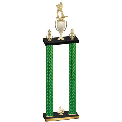 Double Green Carbon Fiber Fourth Place Hockey Trophy