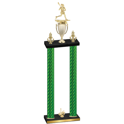 Double Green Carbon Fiber First Place Lacrosse Trophy