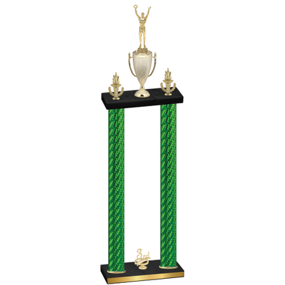 Double Green Carbon Fiber Third Place Victory Trophy