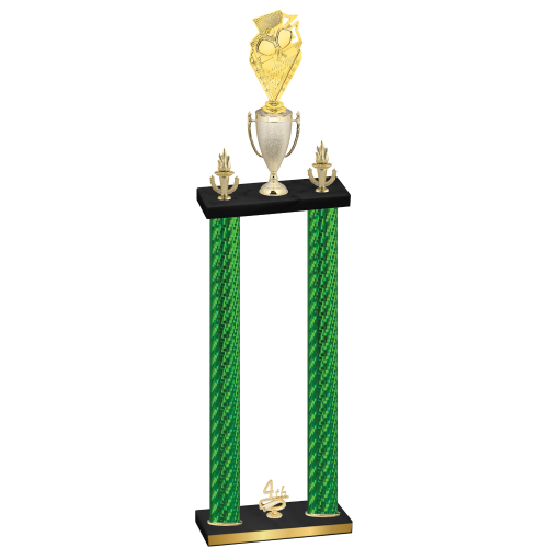 Double Green Carbon Fiber Fourth Place Pickleball Trophy