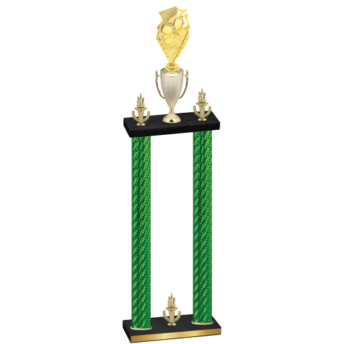 Double Green Carbon Fiber Victory Pickleball Trophy