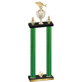Double Green Carbon Fiber Fourth Place Fishing Trophy