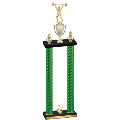 Double Green Carbon Fiber Second Place Weights Trophy