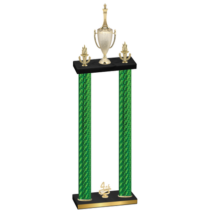 Double Green Carbon Fiber Fourth Place Chess Trophy
