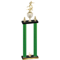 Double Green Carbon Fiber Second Place Flag Football Trophy