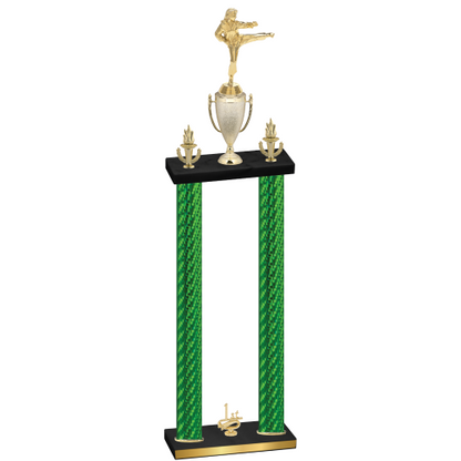 Double Green Carbon Fiber First Place Karate Trophy