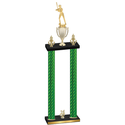 Double Green Carbon Fiber Year Softball Trophy