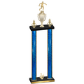 Double Blue Glacier Third Place Soccer Trophy