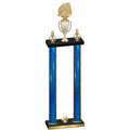 Double Blue Glacier First Place Soccer Trophy