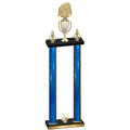 Double Blue Glacier Third Place Soccer Trophy